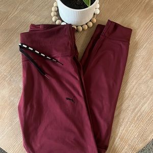 Burgundy Puma leggings size Medium with pocket